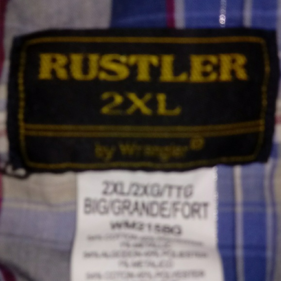 VTG Rustler Wrangler Western Shirt Pearl Button - Picture 5 of 8